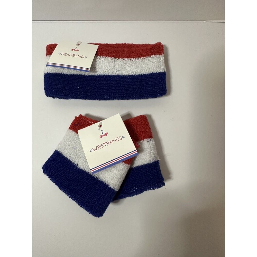 SWEATBAND SETS Wristbands headband WorkOut Tennis Wrist Fitness Bands READ
